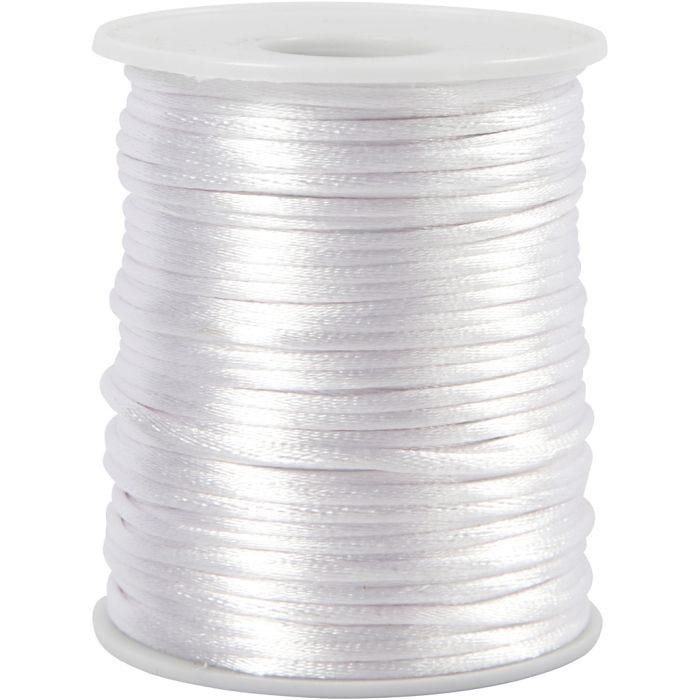 Satiininyöri, paksuus 2 mm, valkoinen, 50 m/ 1 rll