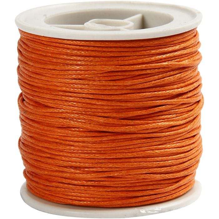 Puuvillanyöri, paksuus 1 mm, oranssi, 40 m/ 1 rll