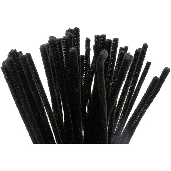 Askartelupunos, Pit. 30 cm, paksuus 6 mm, musta, 50 kpl/ 1 pkt