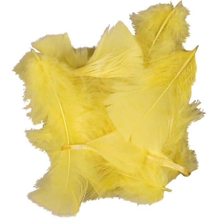 Höyhenet, koko 7-8 cm, keltainen, 50 g/ 1 pkt