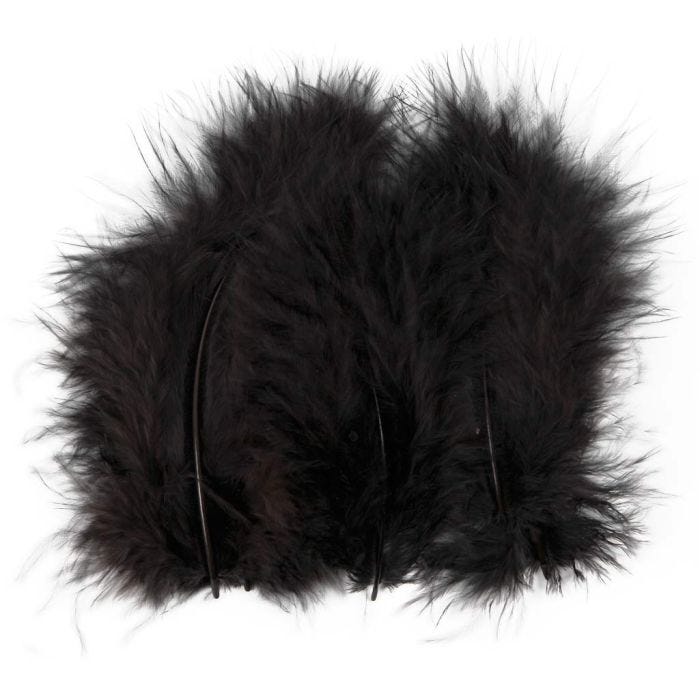 Höyhenet, koko 5-12 cm, musta, 15 kpl/ 1 pkt