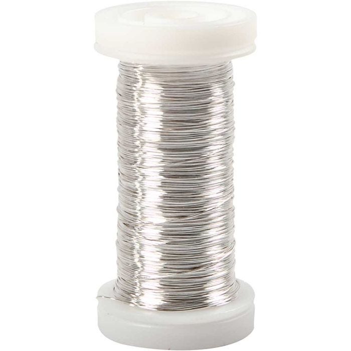 Metallilanka, paksuus 0,3 mm, hopeanväriset, 50 g, 100 m/ 1 rll
