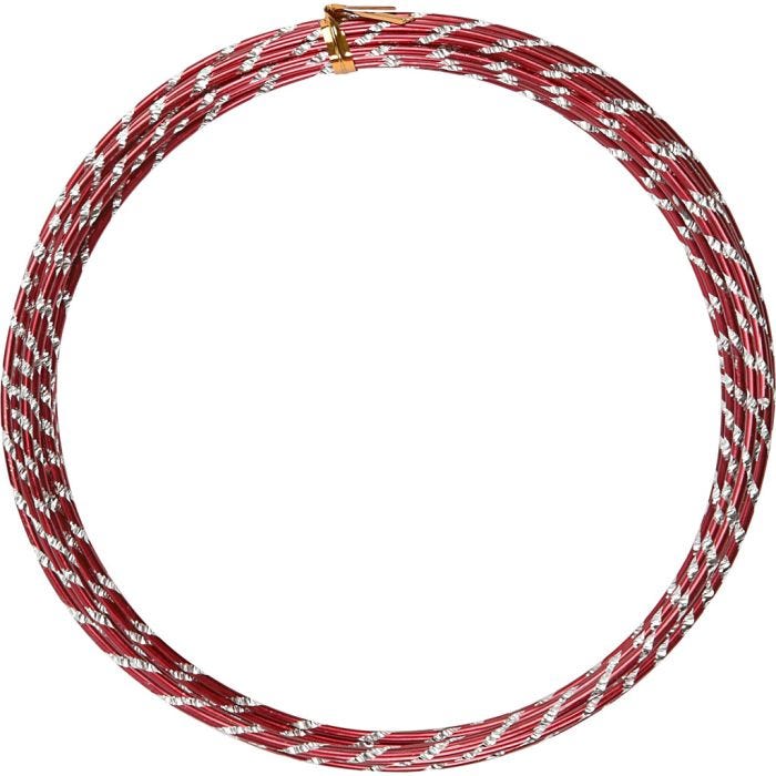 Alumiinilanka, timanttileikattu, 2 mm, punainen, 7m/ 1 rll