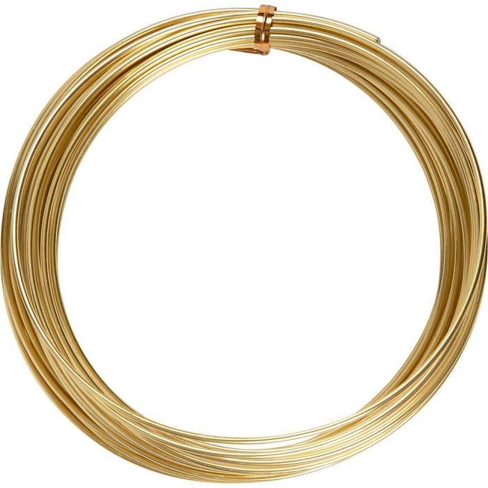 Alumiinilanka, pyöreä, paksuus 2 mm, kulta, 10 m/ 1 rll
