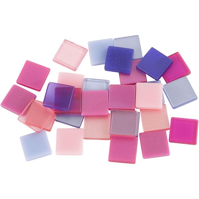 Minimosaiikit, koko 10x10 mm, paksuus 2 mm, violetti/tummanvioletti, 25 g/ 1 pkt