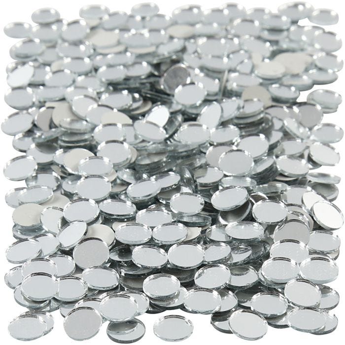 Peilimosaiikit, pyöreät, halk. 10 mm, paksuus 2 mm, 500 kpl/ 1 pkt
