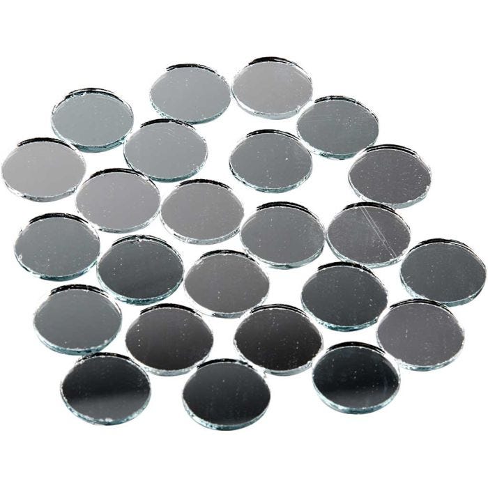 Peilimosaiikit, pyöreät, halk. 18 mm, paksuus 2 mm, 400 kpl/ 1 pkt