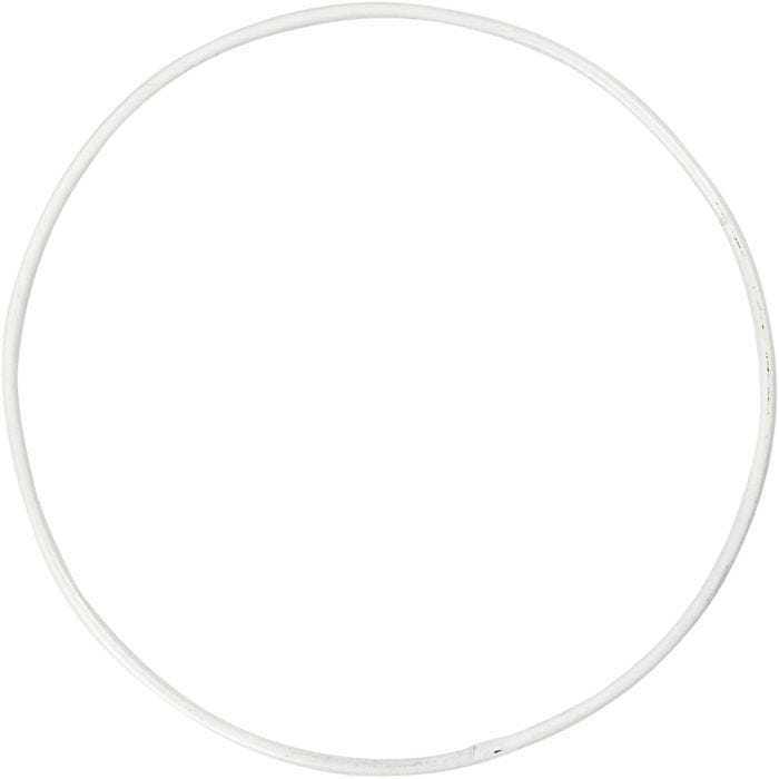 Metallilankarengas, halk. 10 cm, paksuus 2 mm, valkoinen, 10 kpl/ 1 pkt