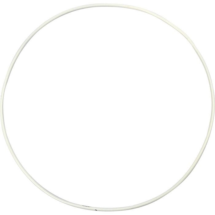 Metallilankarengas, halk. 20 cm, paksuus 3 mm, valkoinen, 5 kpl/ 1 pkt