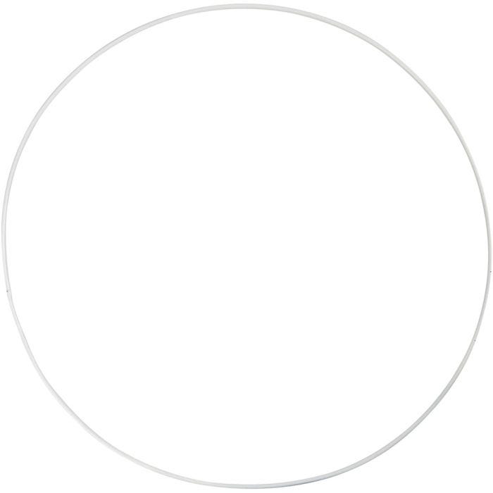 Metallilankarengas, halk. 30 cm, paksuus 3 mm, valkoinen, 5 kpl/ 1 pkt