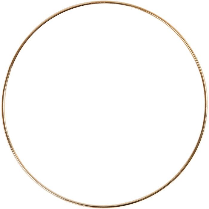 Metallilankarengas, 20 cm, 3 mm, kulta, 1 kpl