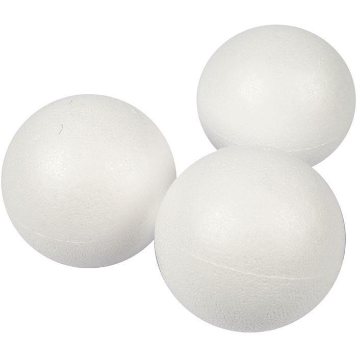 Styrox-pallot, halk. 8 cm, valkoinen, 25 kpl/ 1 pkt