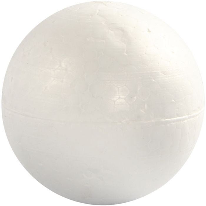 Styrox-pallot, halk. 10 cm, valkoinen, 5 kpl/ 1 pkt