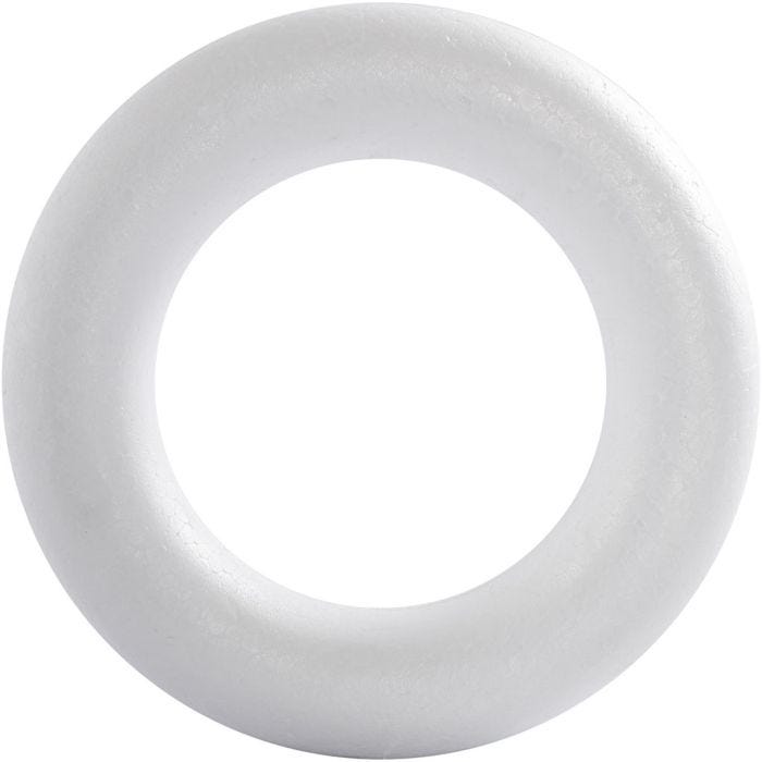 Styroxrengas, 21,5 cm, 45 mm, valkoinen, 1 kpl