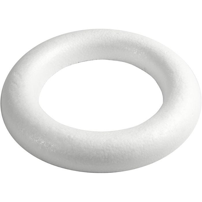 Styroxrengas, 35 cm, 46 mm, valkoinen, 1 kpl