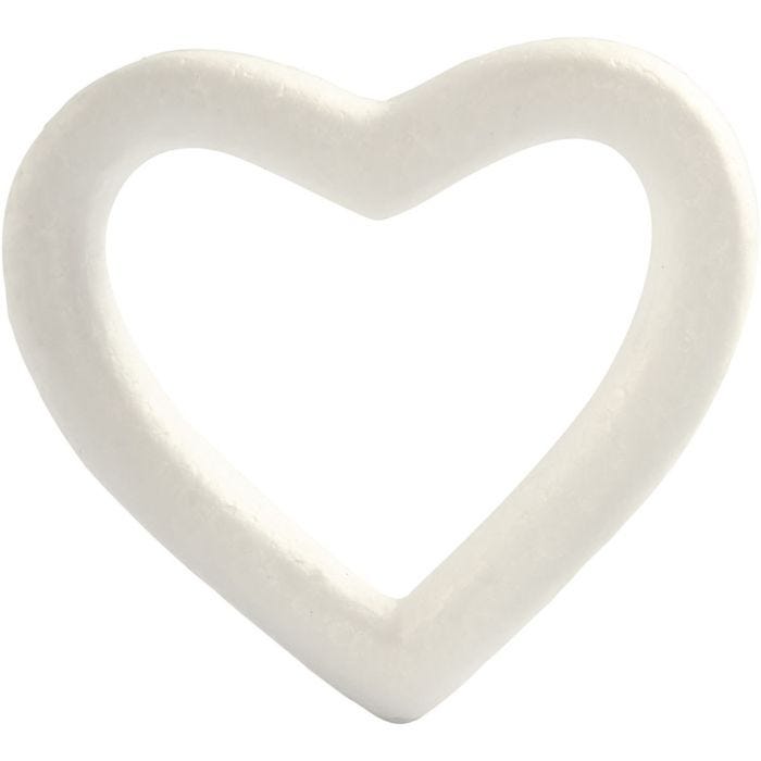 Styrox-sydän, 12,5 cm, 2,5 cm, 13,5 cm, valkoinen, 1 kpl