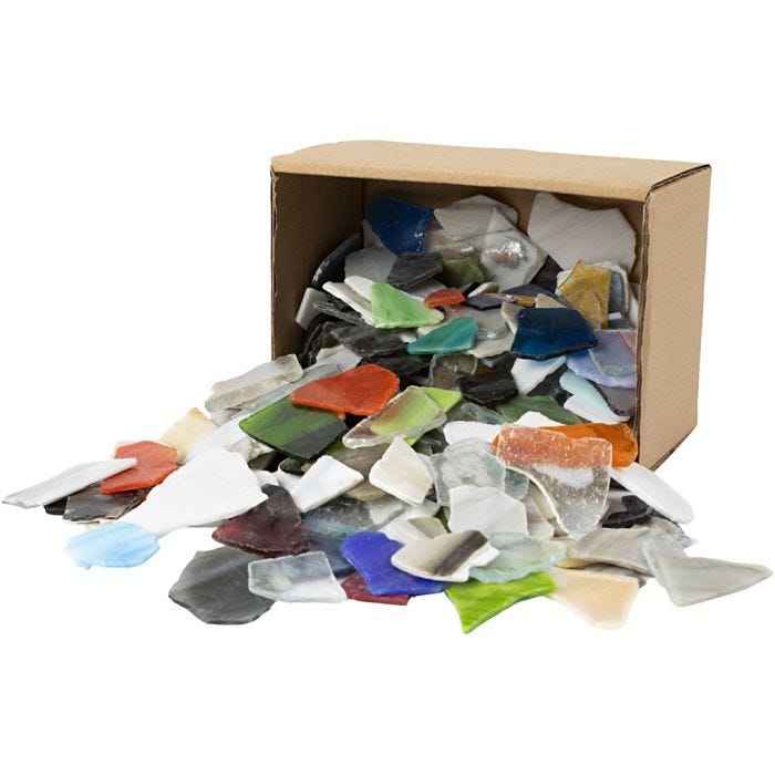 Mosaiikit, koko 15-60 mm, paksuus 5 mm, Lajitelman sisältö voi vaihdella , värilajitelma, 2 kg/ 1 pkt
