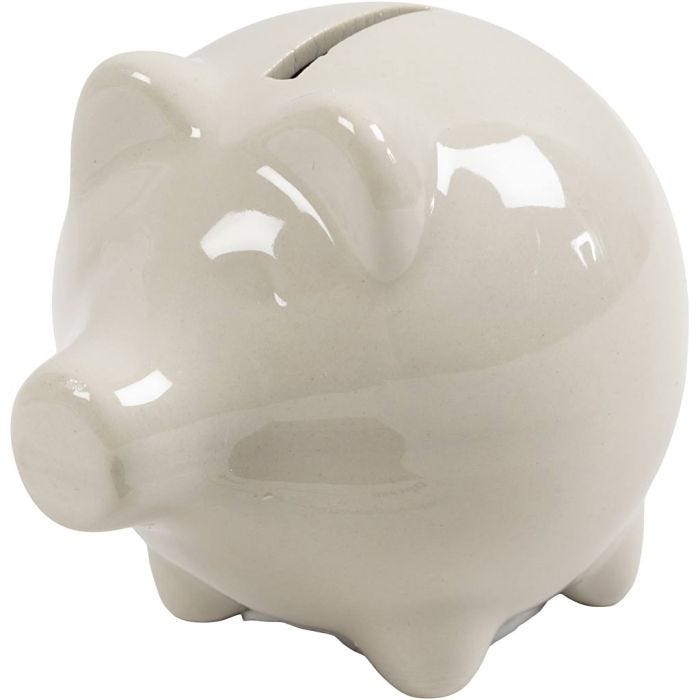 Säästöpossu, Kork. 8 cm, Lev: 8,5 cm, luonnonvalkonen, 10 kpl/ 1 pkt