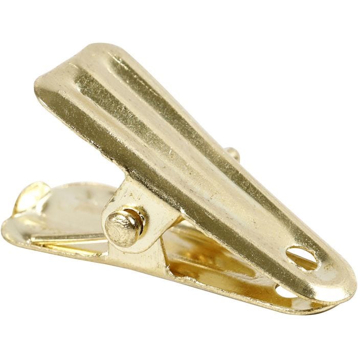 Metalliklipsi, Pit. 27 mm, Lev: 14 mm, kulta, 10 kpl/ 1 pkt