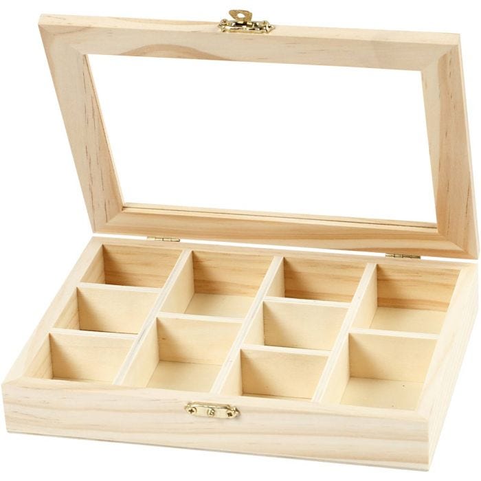 Lasikantinen rasia, 15,5x20,5x3,5 cm, 4,3x6,6 cm, 1 kpl