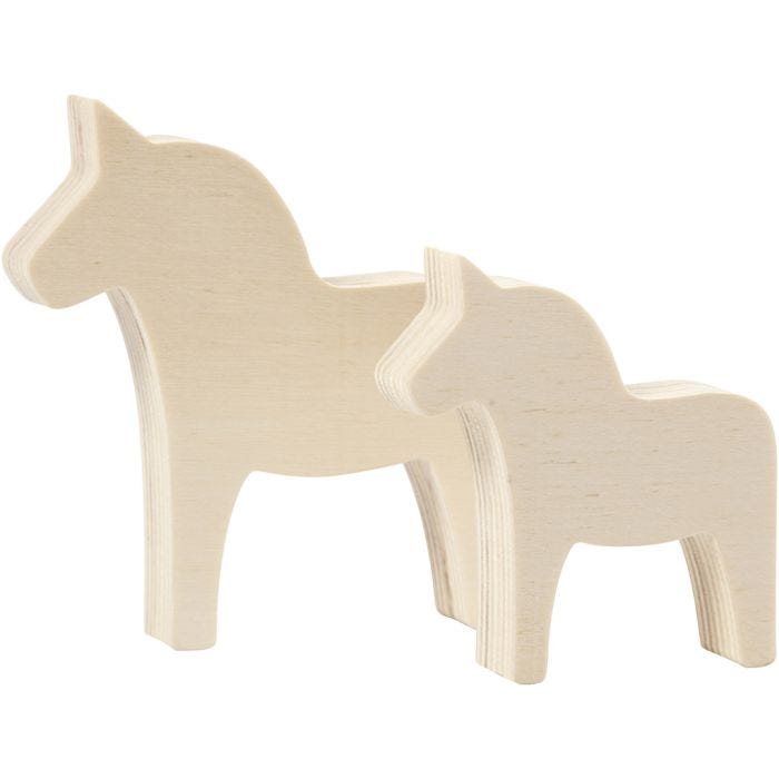 Hevonen, Kork. 8+10 cm, Lev: 7+9,5 cm, paksuus 1,8 cm, 2 kpl/ 1 pkt