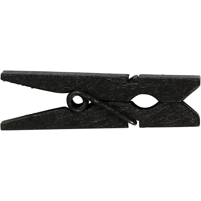 Minipyykkipojat, koko 35x7 mm, paksuus 9 mm, musta, 20 kpl/ 1 pkt
