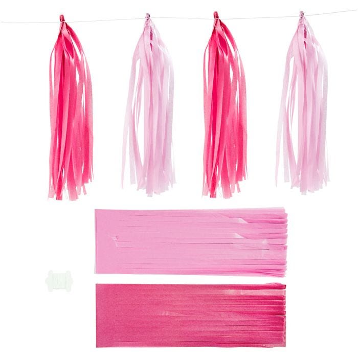 Paperitasselit, koko 12x35 cm, pinkki, vaaleanpunainen, 12 kpl/ 1 pkt