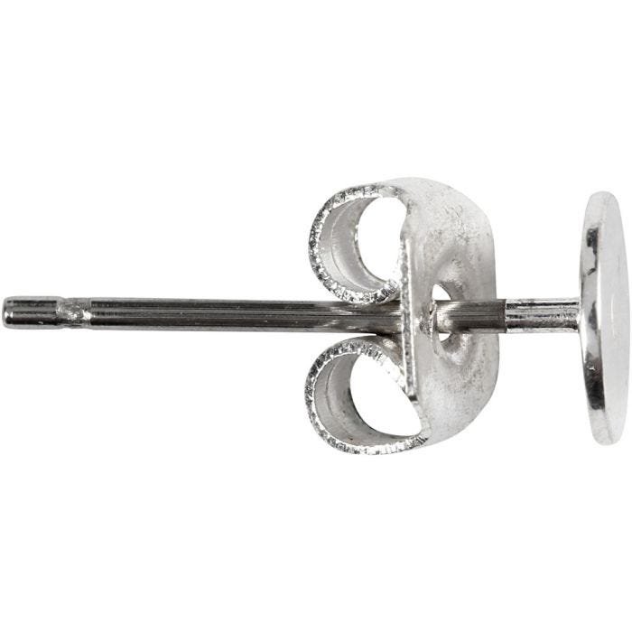 Nappikorvakorut, Pit. 13 mm, hopeanväriset, 10 kpl/ 1 pkt