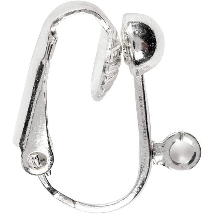 Korvakorukoukku, Pit. 16,5 mm, Lev: 1,5 mm, aukon koko 1,6 mm, hopeanväriset, 6 kpl/ 1 pkt