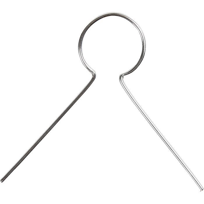 Metalliripustin, Pit. 22 mm, aukon koko 8 mm, hopeanväriset, 50 kpl/ 1 pkt