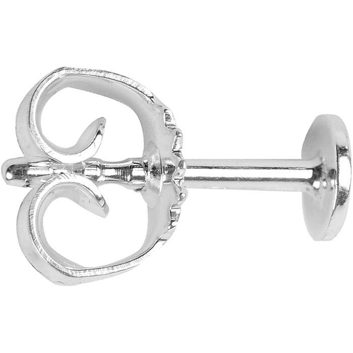 Nappikorvakorut, Pit. 13 mm, halk. 5 mm, hopea, 10 kpl/ 1 pkt