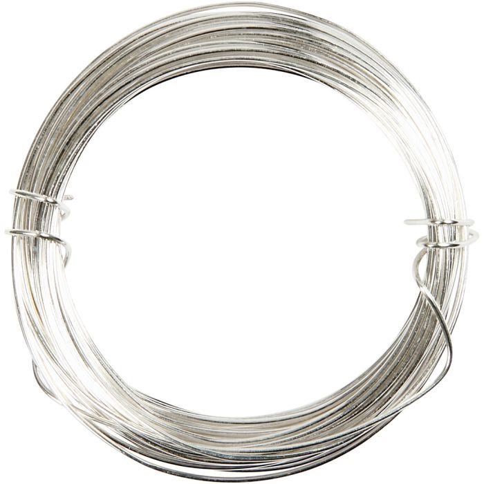 Metallilanka, paksuus 0,8 mm, hopeanväriset, 6 m/ 1 rll