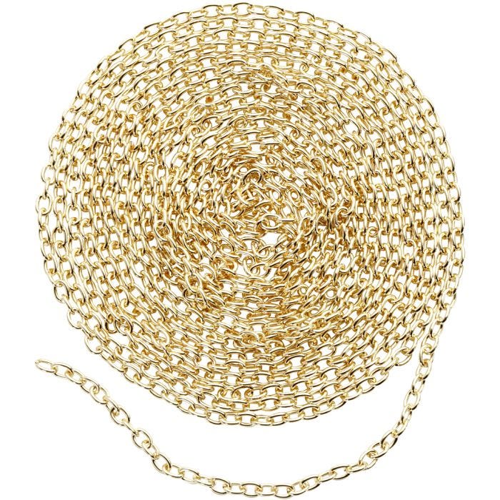 Ketju, Lev: 2 mm, kullanvärinen, 2 m/ 1 pkt