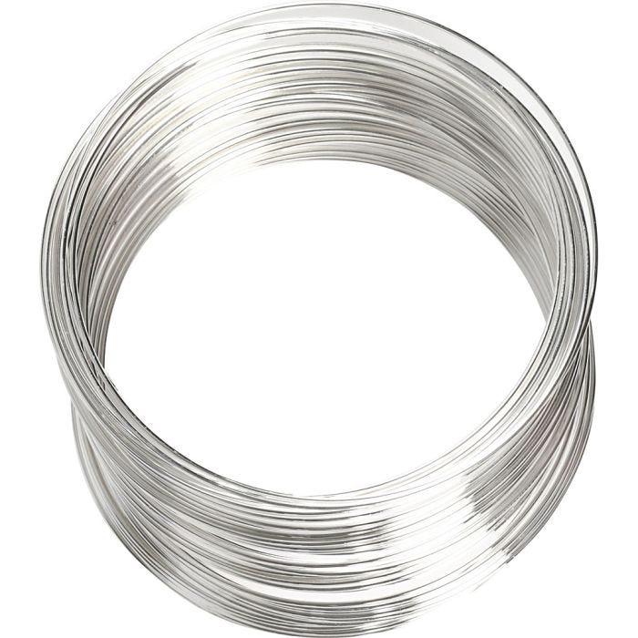 Kieppivaijeri, halk. 6 cm, paksuus 0,8 mm, hopeanväriset, 1 kpl