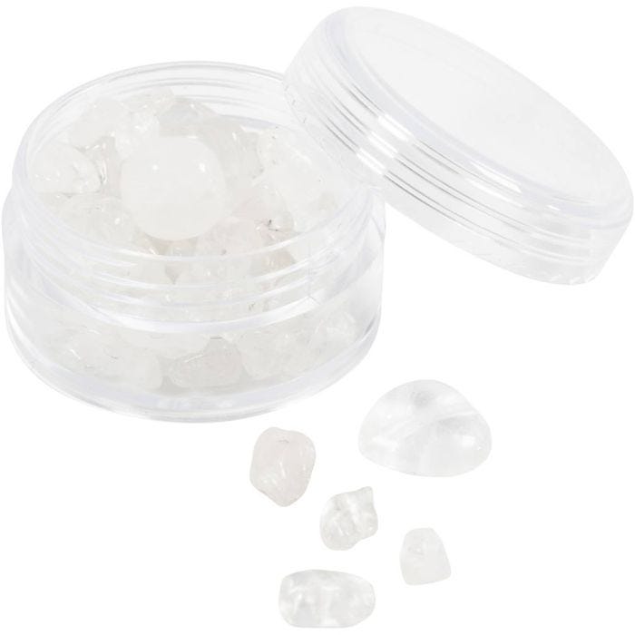 Kristallihelmet, Kirkas kvartsi, halk. 7-12 mm, aukon koko 1 mm, läpikuultavat värit, 63 kpl/ 1 pkt