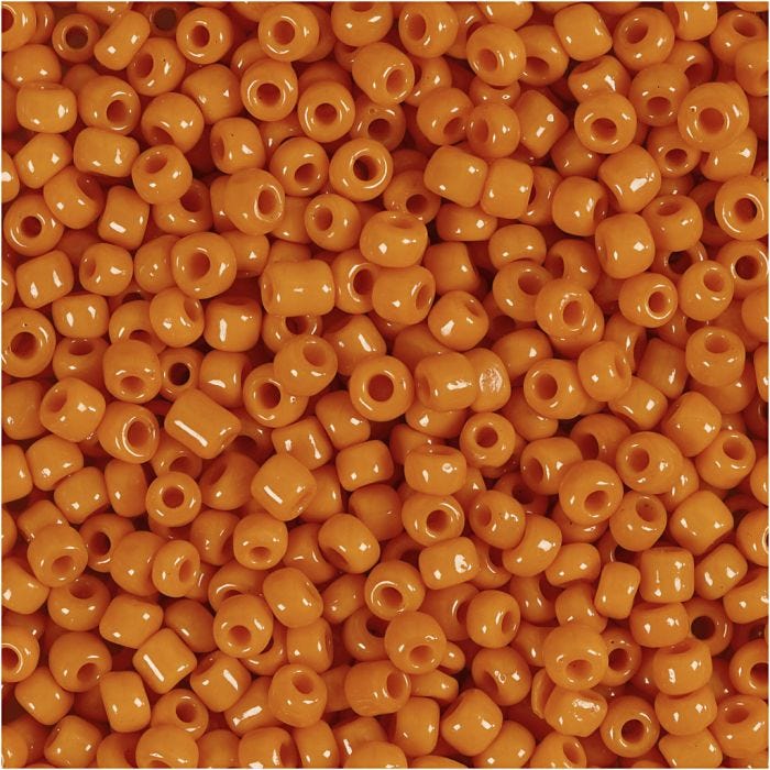 Rocaille-siemenhelmet, halk. 3 mm, koko 8/0, aukon koko 0,6-1,0 mm, oranssi, 25 g/ 1 pkt