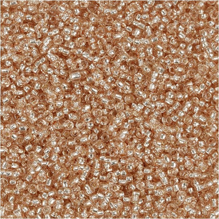Rocaille-siemenhelmet, 1,7 mm, 15/0, 0,5-0,8 mm, persikka, 25g/ 1 pkt