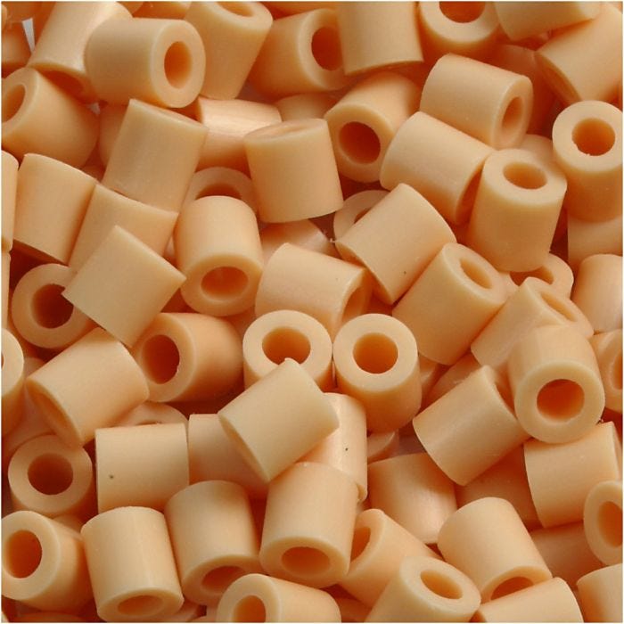 Nabbi- putkihelmet, 5x5 mm, 2,5 mm, medium, vaaleipuuteri (32228), 1100kpl/ 1 pkt