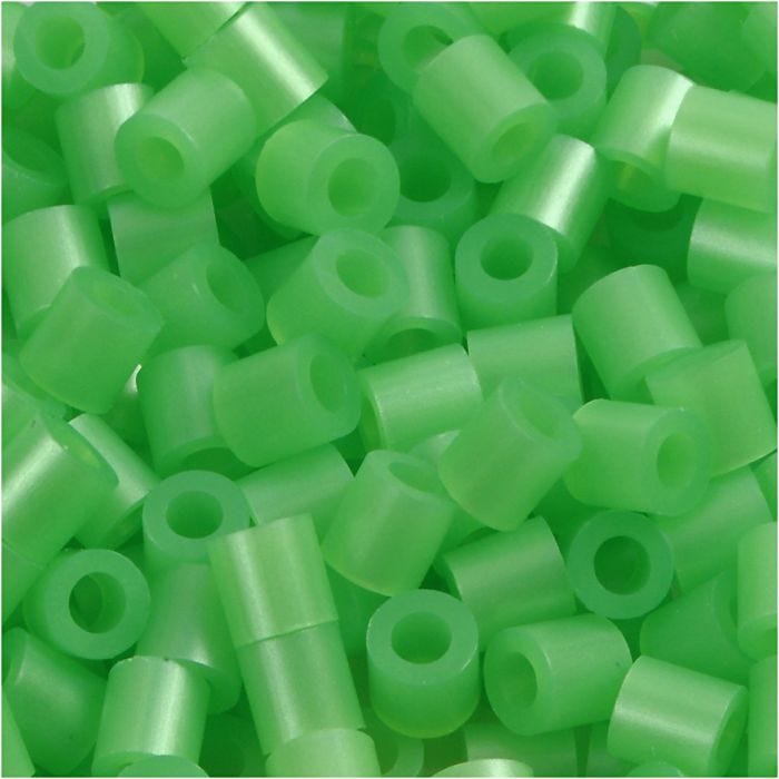 Nabbi- putkihelmet, koko 5x5 mm, aukon koko 2,5 mm, medium, helmiäsvihreä (32240), 1100 kpl/ 1 pkt