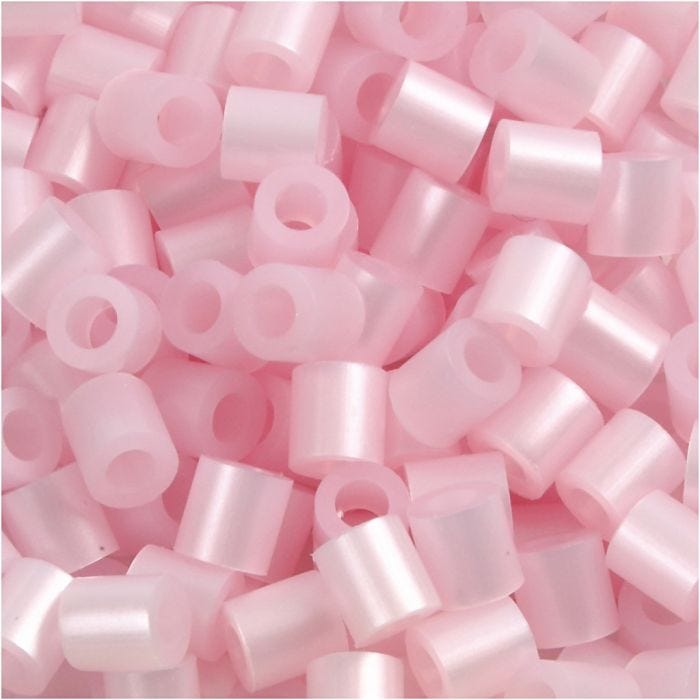 Nabbi- putkihelmet, koko 5x5 mm, aukon koko 2,5 mm, medium, helmiäisrosa (32259), 1100 kpl/ 1 pkt