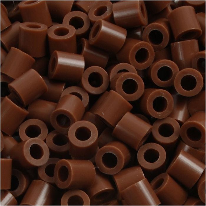 Nabbi- putkihelmet, koko 5x5 mm, aukon koko 2,5 mm, medium, suklaanruskea (32249), 1100 kpl/ 1 pkt
