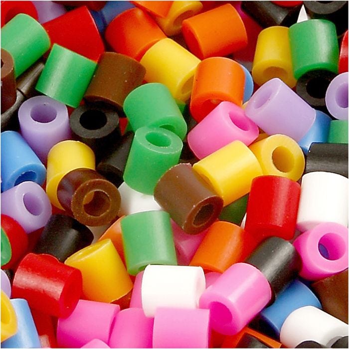Nabbi- putkihelmet, koko 5x5 mm, aukon koko 2,5 mm, medium, perusvärilajitelma, 30000 laj/ 1 pkt