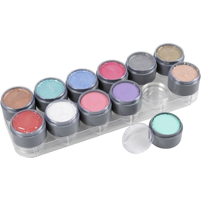 Vesipohjaiset kasvovärit, värilajitelma, 12x15ml/ 1 kpl