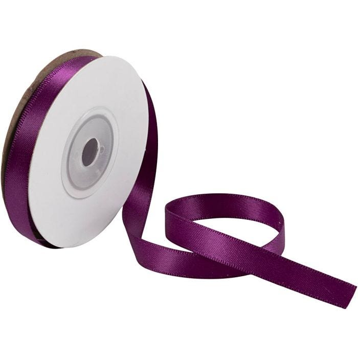 Satiininauha, Lev: 10 mm, tumma lila, 10 m/ 1 rll