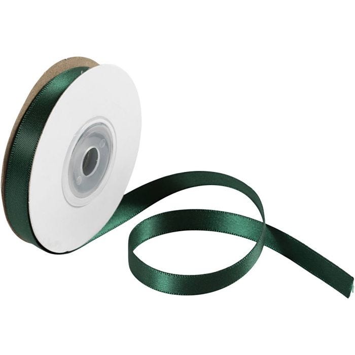 Satiininauha, Lev: 10 mm, vihreä, 10 m/ 1 rll
