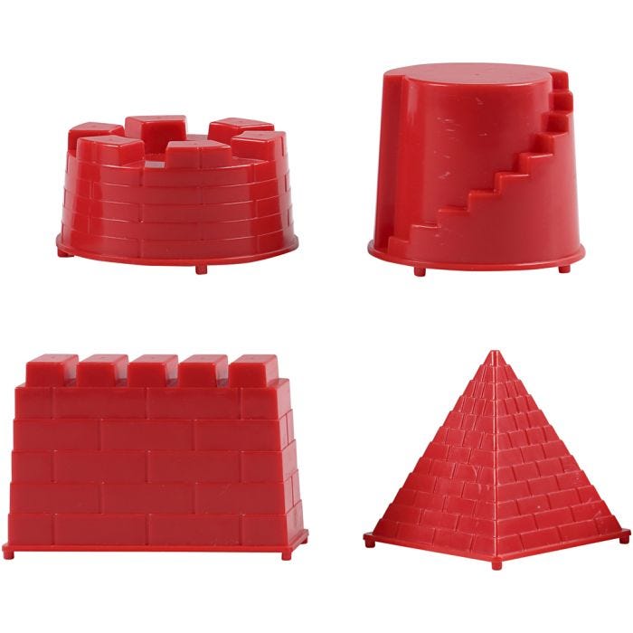 Hiekkamuotit, linna, koko 5,5-8,5 cm, 4 kpl/ 1 pkt