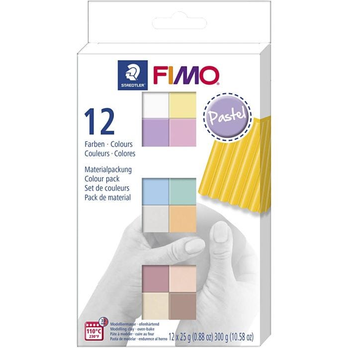 FIMO® Soft- muovailumassa, pastellivärit, 12x25 g/ 1 pkt