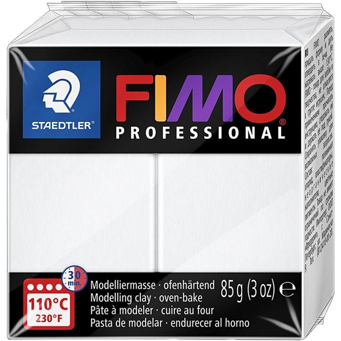 FIMO® Professional Clay , valkoinen, 85 g/ 1 pkt