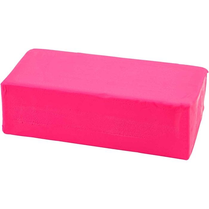 Muovailuvaha, koko 13x6x4 cm, neonpinkki, 500g/ 1 pkt