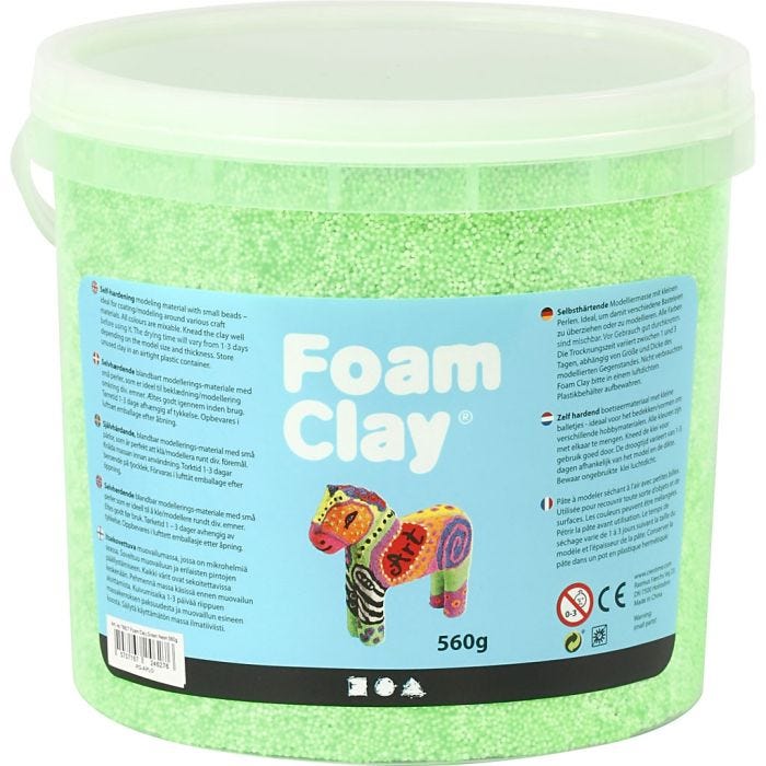 Foam Clay® Helmimassa, neonvihreä, 560 g/ 1 prk